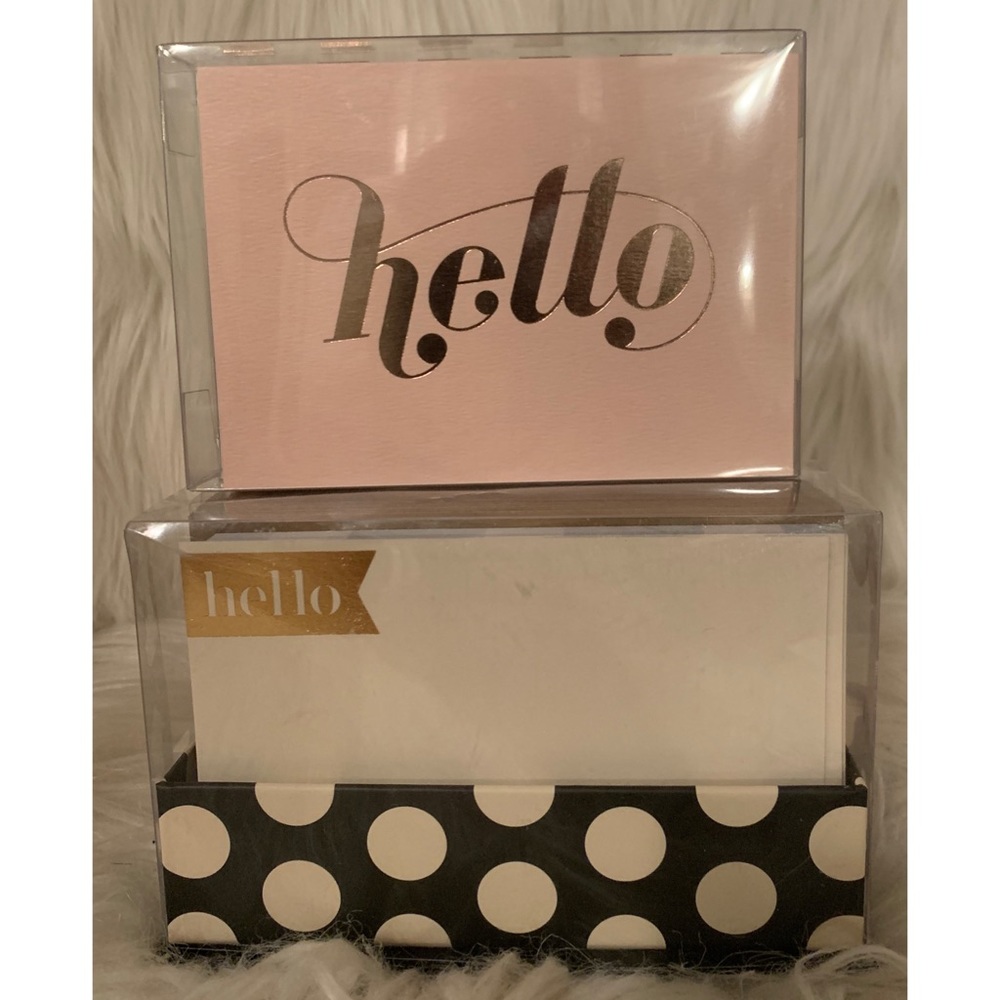 Hello Pink & Gold Note Cards
